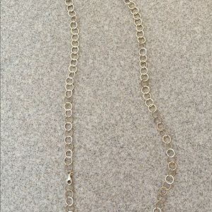 Silver metal Loop 36” necklace